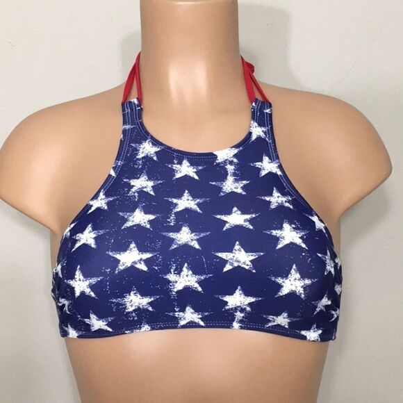 New. Star high neck halter bikini top. NWOT - Picture 2 of 4